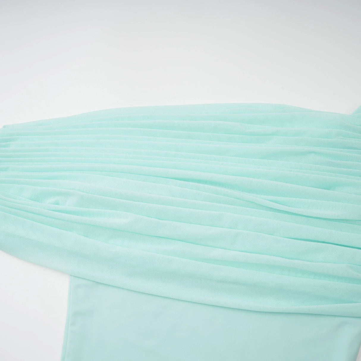 Katya Green Asymmetrical Gathered Maxi Dress