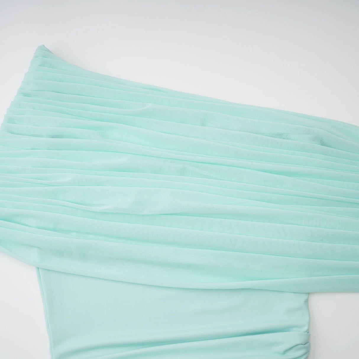 Katya Green Asymmetrical Gathered Maxi Dress