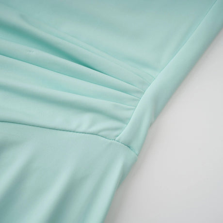 Katya Green Asymmetrical Gathered Maxi Dress