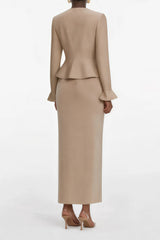 Kayla Gold Crystal Embellished Knit Midi Dress