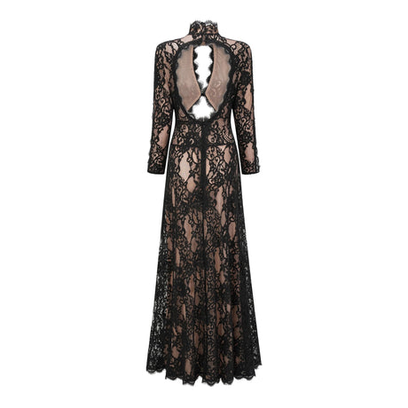 Giacomina Maxi Dress Black Cut Out Floral Lace