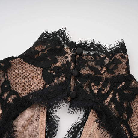 Giacomina Maxi Dress Black Cut Out Floral Lace