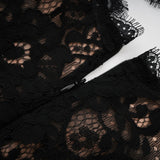 Kenza Black Cut Out Floral Lace Maxi Dress