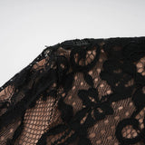 Kenza Black Cut Out Floral Lace Maxi Dress