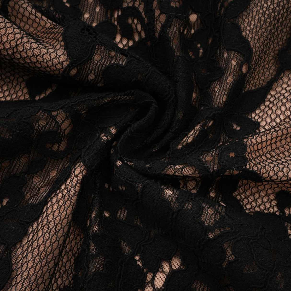 Kenza Black Cut Out Floral Lace Maxi Dress