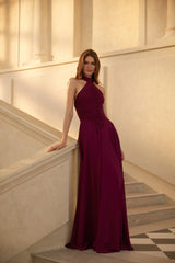 Kerstin Purple Ruched Maxi Dress