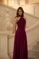 Kerstin Purple Ruched Maxi Dress