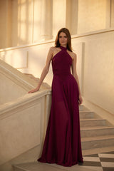 Kerstin Purple Ruched Maxi Dress