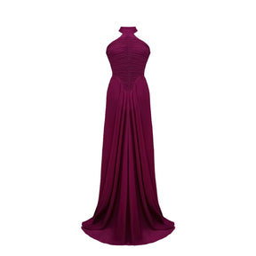 Kerstin Purple Ruched Maxi Dress