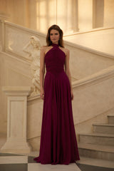 Kerstin Purple Ruched Maxi Dress