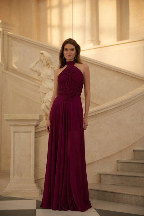 Shiloh Maxi Dress Purple Ruched