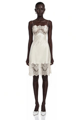 Klara Cream Mini Dress with Lace Panels