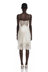 Klara Cream Mini Dress with Lace Panels