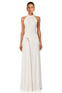 Klara White Ruched Ribbon Textured Maxi Dress