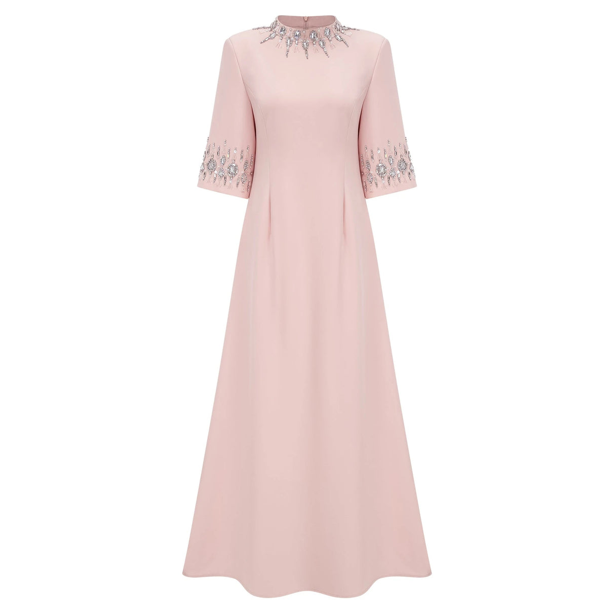 Klaudia Pink Embellished Corset Maxi Dress
