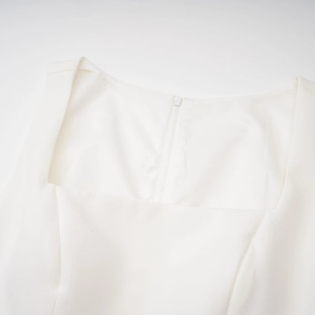 Kristveig White Cape Design Structured Mini Dress