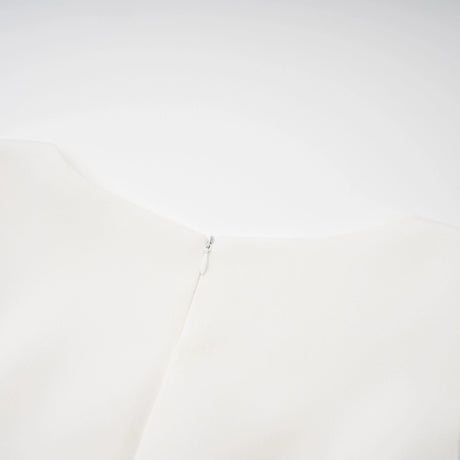 Kristveig White Cape Design Structured Mini Dress