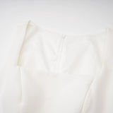 Kristveig White Cape Design Structured Mini Dress