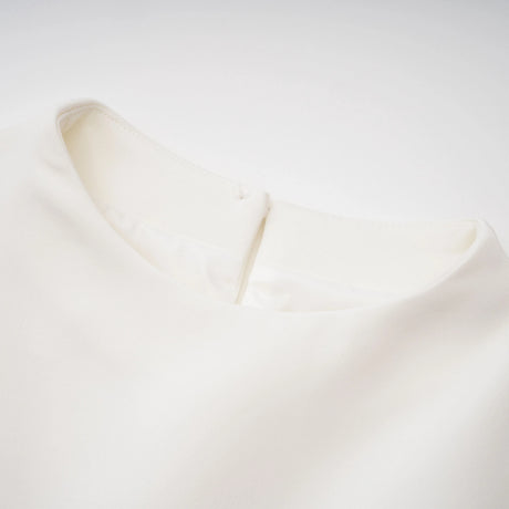 Kristveig White Cape Design Structured Mini Dress