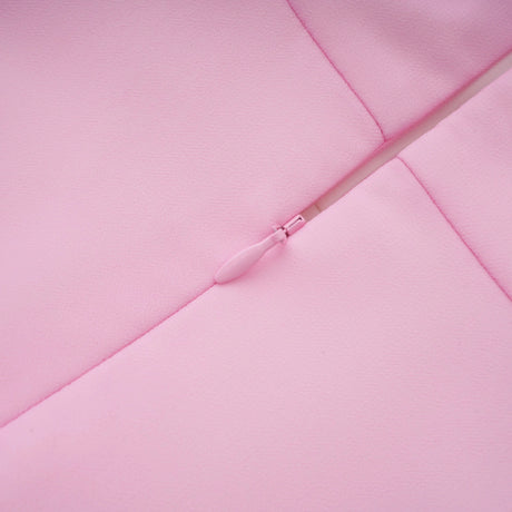Laetitia Pink Pleated Train Ruched Maxi Dress
