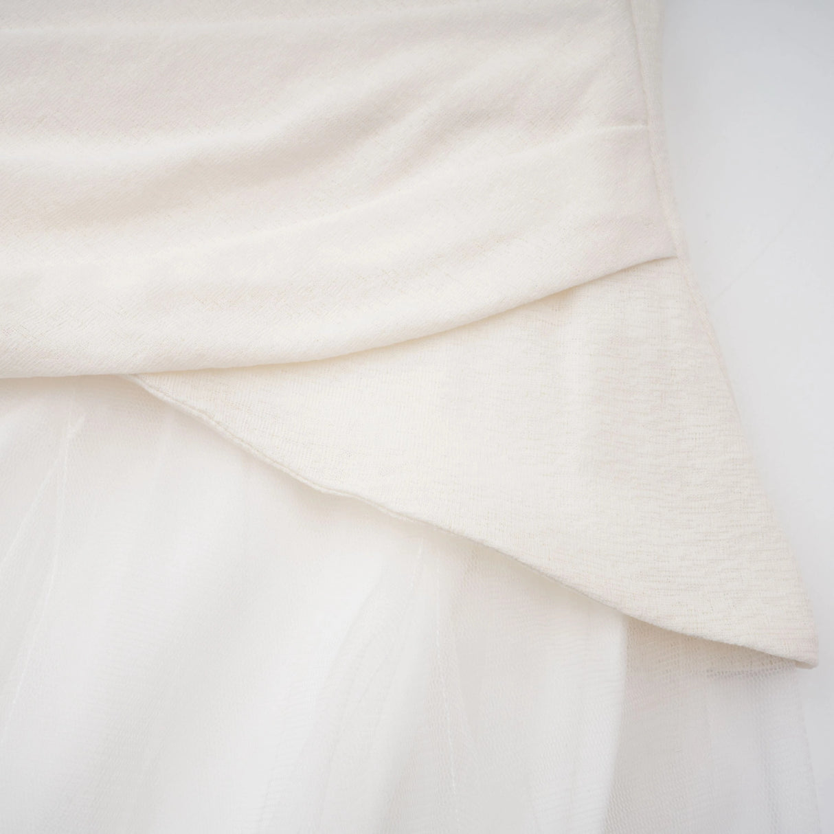 Lark White Tulle Panel Knit Midi Dress