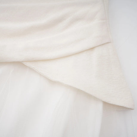 Lark White Tulle Panel Knit Midi Dress