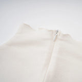 Lark White Tulle Panel Knit Midi Dress
