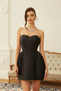 Laure Black Heart Offshoulder Mini Dress