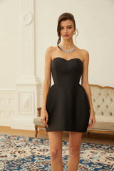 Laure Black Heart Offshoulder Mini Dress