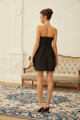 Laure Black Heart Offshoulder Mini Dress