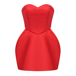 Laure Red Heart Offshoulder Mini Dress