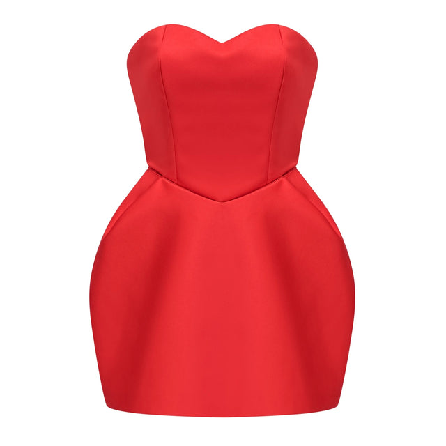 Laure Red Heart Offshoulder Mini Dress