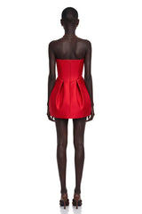 Laure Red Heart Offshoulder Mini Dress