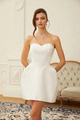 Laure White Heart Offshoulder Mini Dress