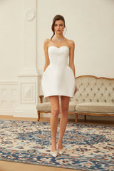 Laure White Heart Offshoulder Mini Dress