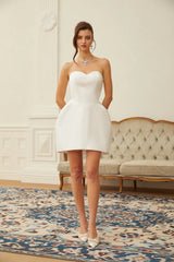 Laure White Heart Offshoulder Mini Dress