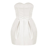 Laure White Heart Offshoulder Mini Dress
