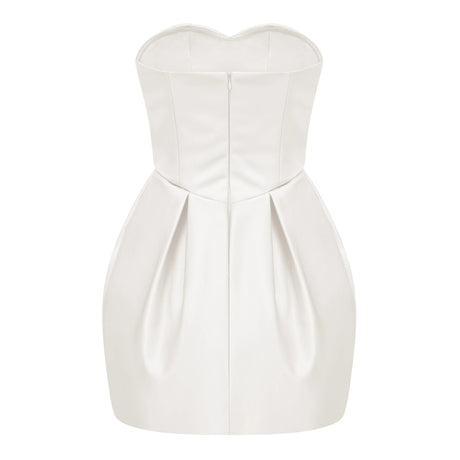 Laure White Heart Offshoulder Mini Dress