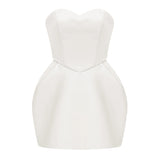 Laure White Heart Offshoulder Mini Dress