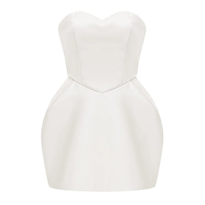 Laure White Heart Offshoulder Mini Dress