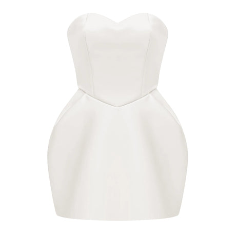 Laure White Heart Offshoulder Mini Dress