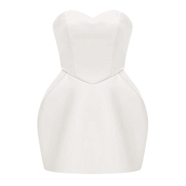 Laure White Heart Offshoulder Mini Dress