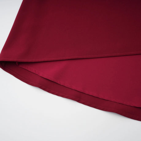 Lauren Red Ruched Shawl Detail Maxi Dress