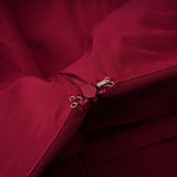 Lauren Red Ruched Shawl Detail Maxi Dress