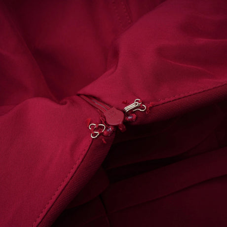 Lauren Red Ruched Shawl Detail Maxi Dress