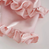 Laurine Pink Ruffled Satin Mini Dress