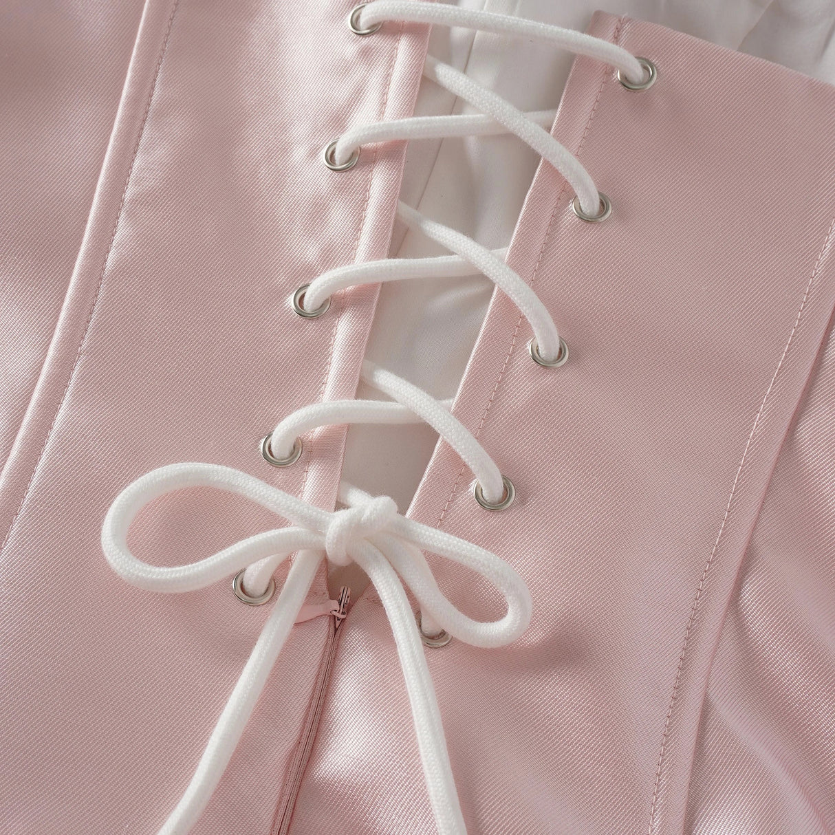 Laurine Pink Ruffled Satin Mini Dress
