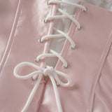 Laurine Pink Ruffled Satin Mini Dress
