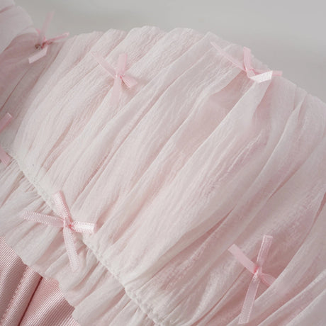 Laurine Pink Ruffled Satin Mini Dress