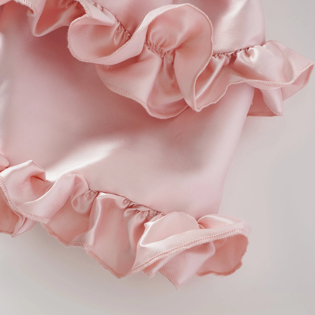 Laurine Pink Ruffled Satin Mini Dress